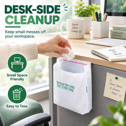 Self-Sealing Mini Trash Bags for Car, Desk & Small Spaces