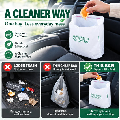 Self-Sealing Mini Trash Bags for Car, Desk & Small Spaces