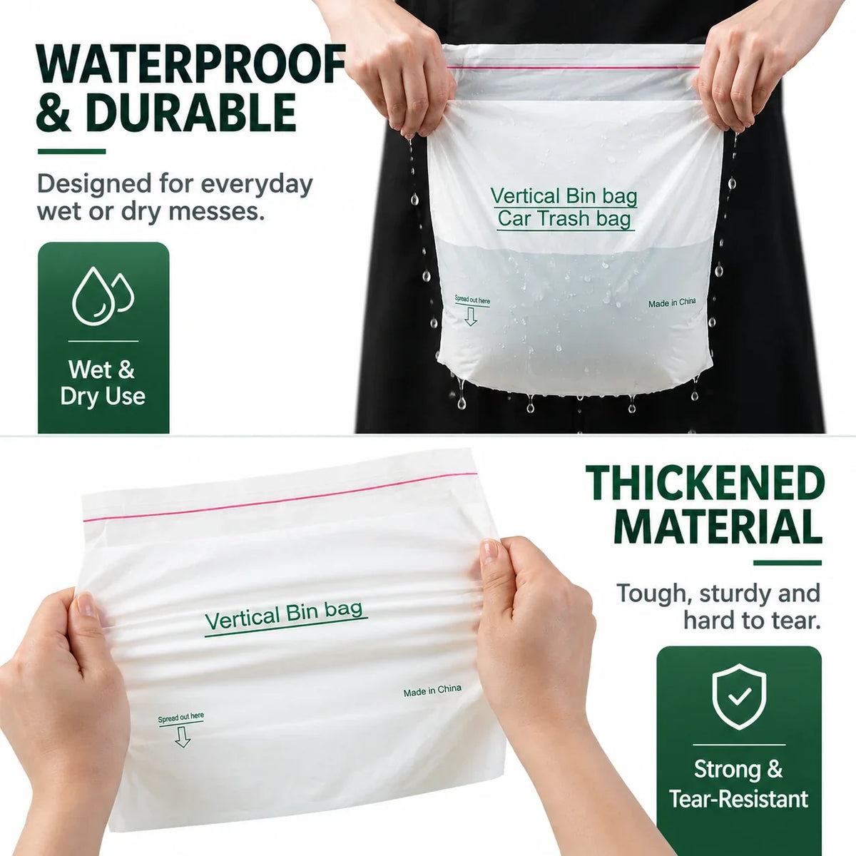 Self-Sealing Mini Trash Bags for Car, Desk & Small Spaces