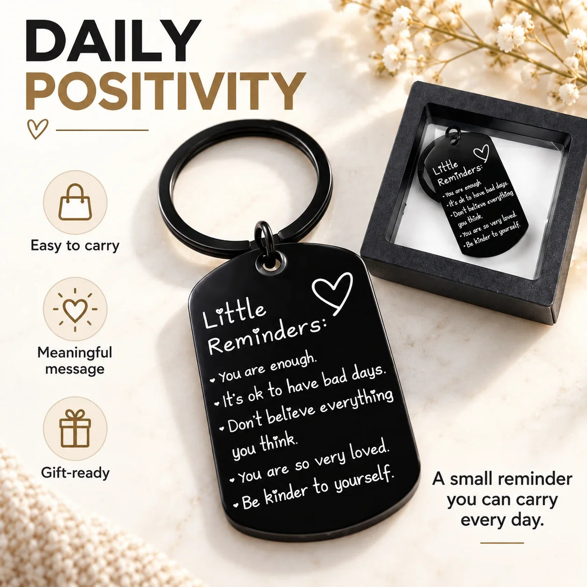 Little Reminders Inspirational Keychain with Gift Box