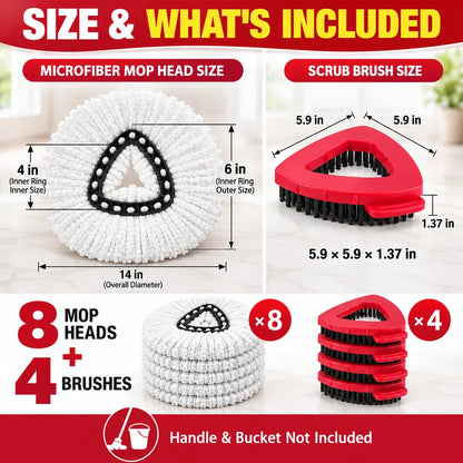 🧼 Mop Head Refills Compatible with O-Cedar