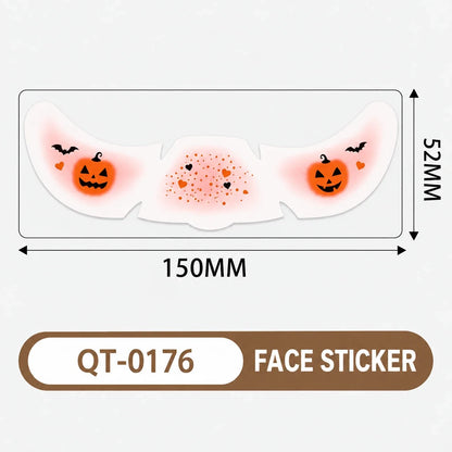 Halloween Face Stickers – 6 Spooky Costume Styles