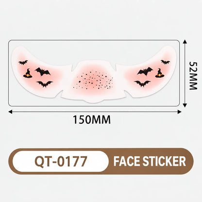 Halloween Face Stickers – 6 Spooky Costume Styles