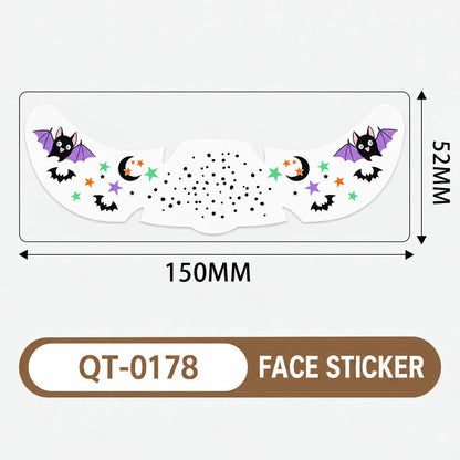Halloween Face Stickers – 6 Spooky Costume Styles
