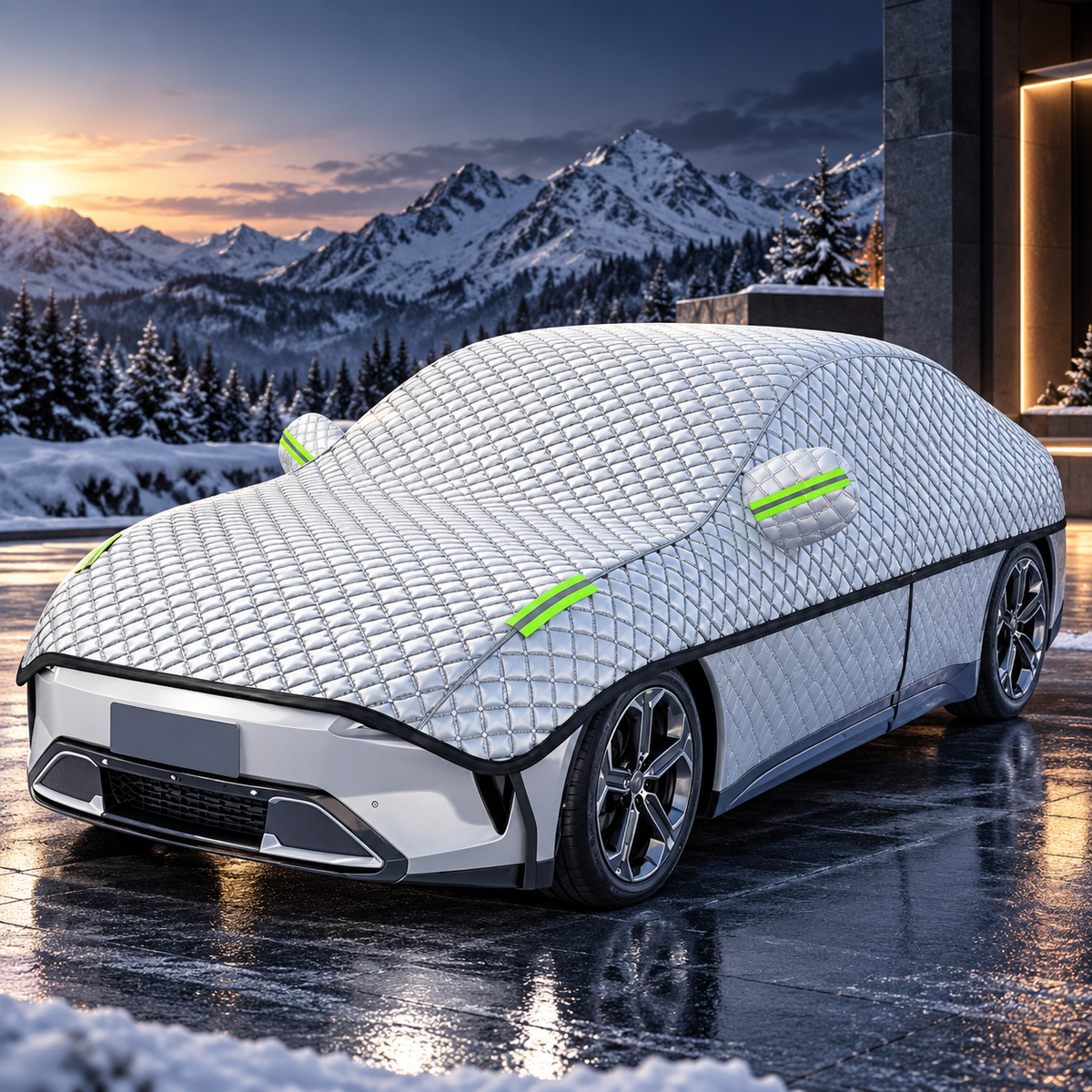 ❄️ All-Weather Half Car Cover & Frost Protector