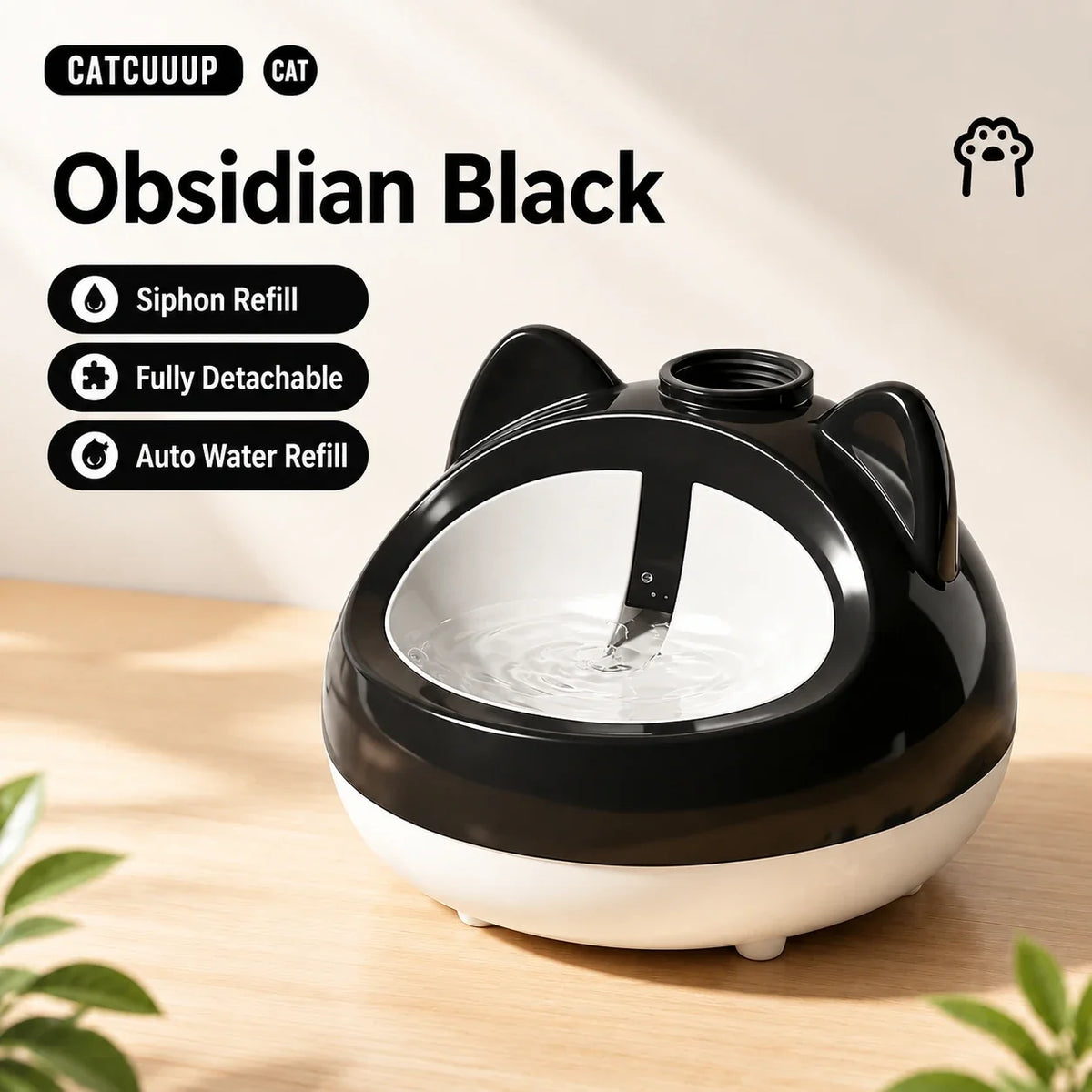 Cat Shape Gravity Water Dispenser | Auto-Refill Pet Bowl