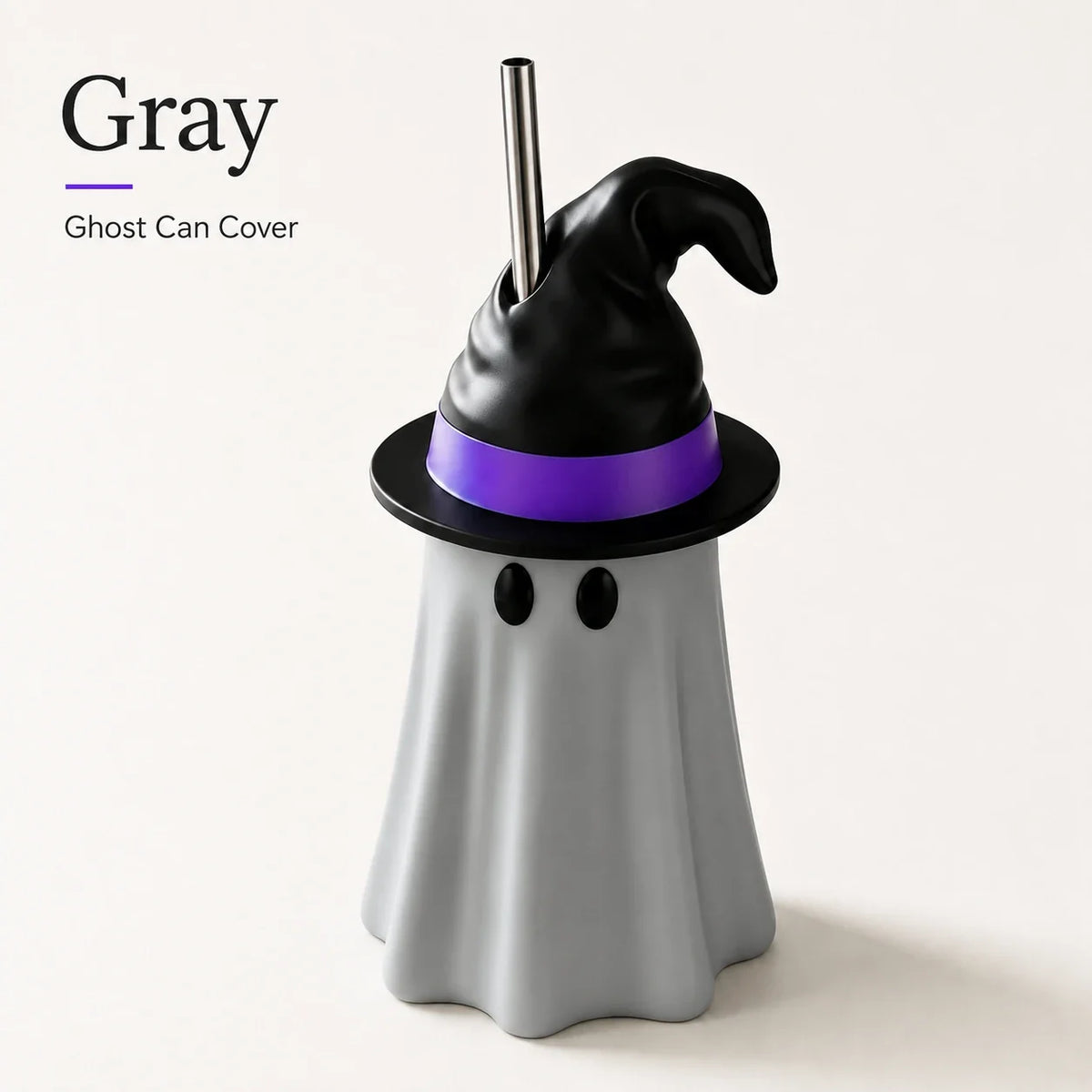 Halloween Ghost Can Cover | Reusable Spooky Drink Holder