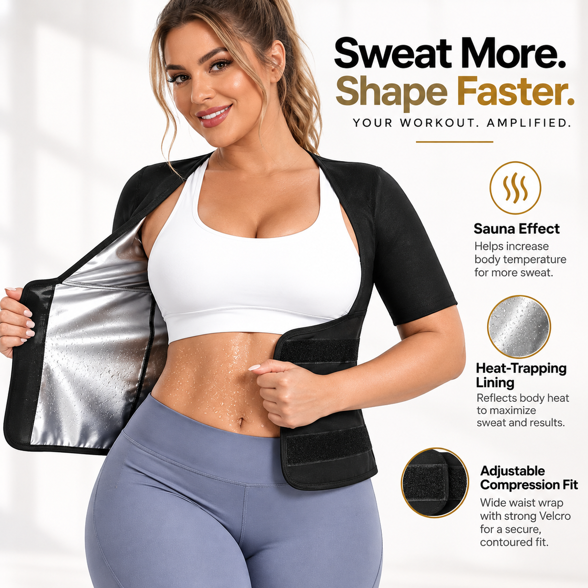 🔥 Women's Dual-Lock Sweat Sauna Shaper & Tummy Control Vest 🔥