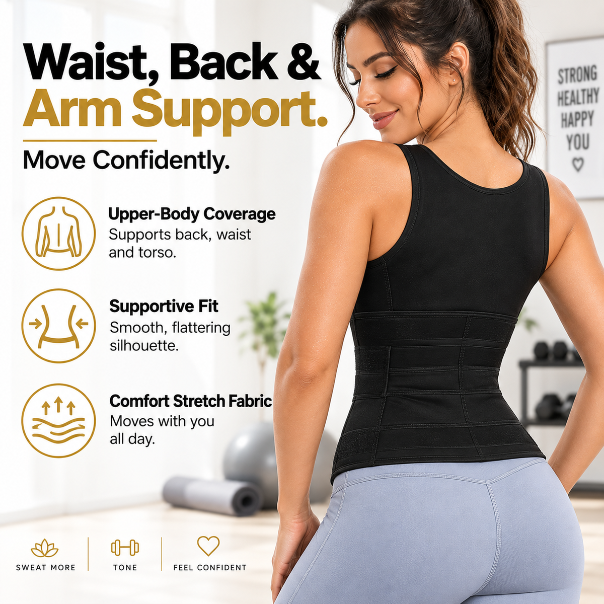 🔥 Women's Dual-Lock Sweat Sauna Shaper & Tummy Control Vest 🔥