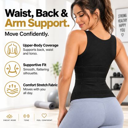 🔥 Women's Dual-Lock Sweat Sauna Shaper & Tummy Control Vest 🔥