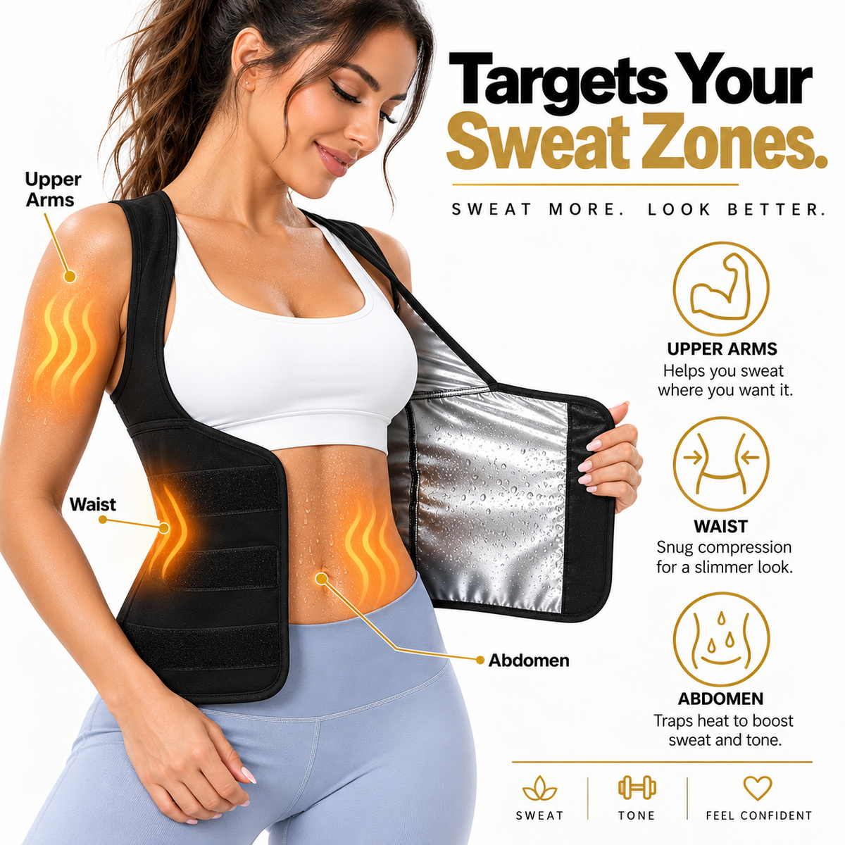 🔥 Women's Dual-Lock Sweat Sauna Shaper & Tummy Control Vest 🔥