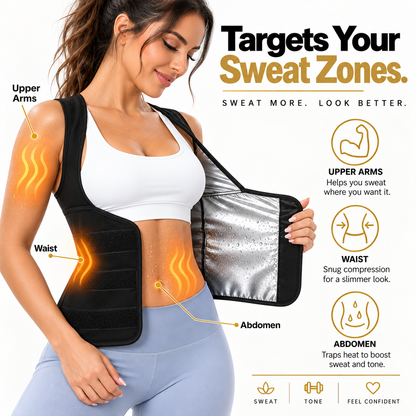 🔥 Women's Dual-Lock Sweat Sauna Shaper & Tummy Control Vest 🔥