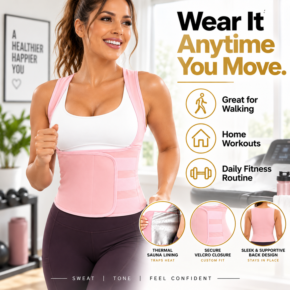 🔥 Women's Dual-Lock Sweat Sauna Shaper & Tummy Control Vest 🔥