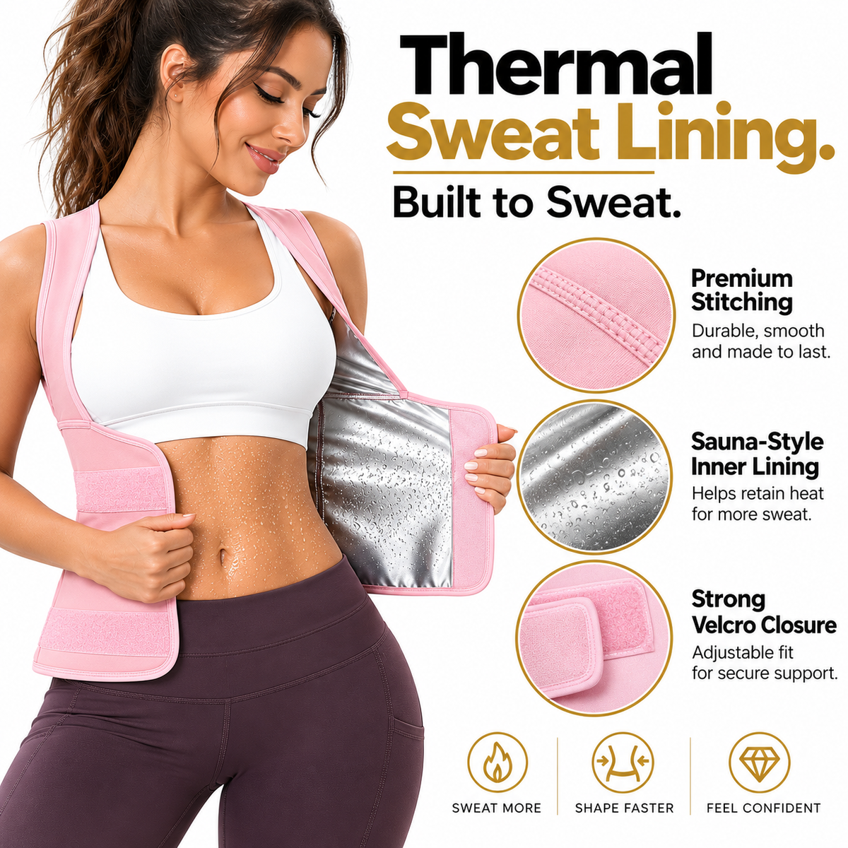🔥 Women's Dual-Lock Sweat Sauna Shaper & Tummy Control Vest 🔥