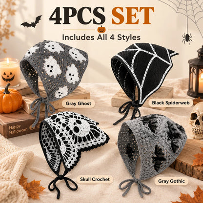 Gothic Crochet Bandana Head Scarf | Halloween Style
