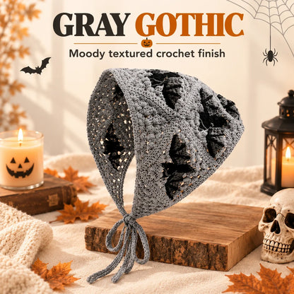 Gothic Crochet Bandana Head Scarf | Halloween Style