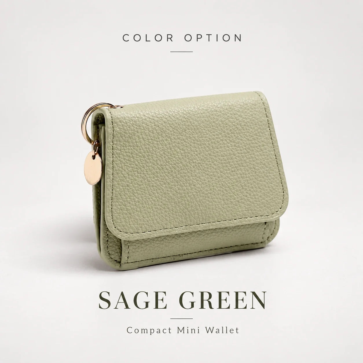 Compact PU Leather Card Wallet with ID Window & Coin Pocket