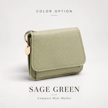 Compact PU Leather Card Wallet with ID Window & Coin Pocket