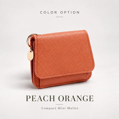 Compact PU Leather Card Wallet with ID Window & Coin Pocket