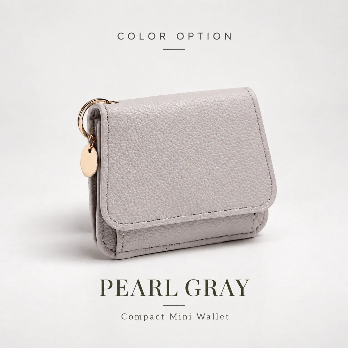 Compact PU Leather Card Wallet with ID Window & Coin Pocket