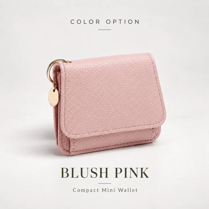 Compact PU Leather Card Wallet with ID Window & Coin Pocket
