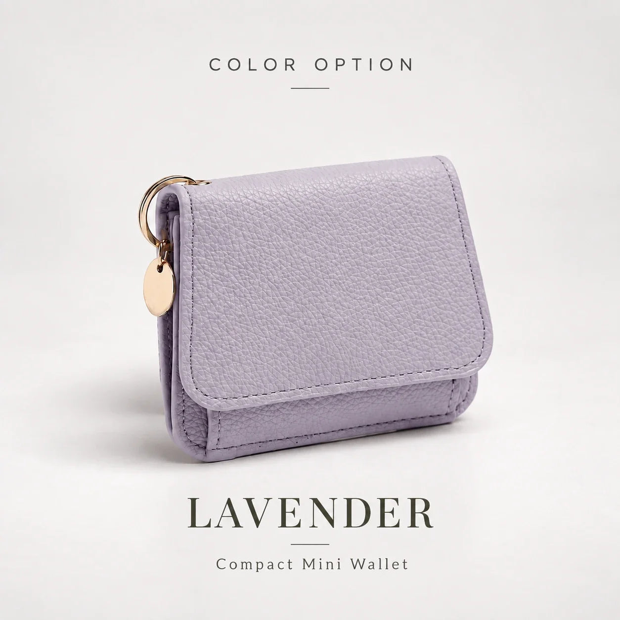 Compact PU Leather Card Wallet with ID Window & Coin Pocket
