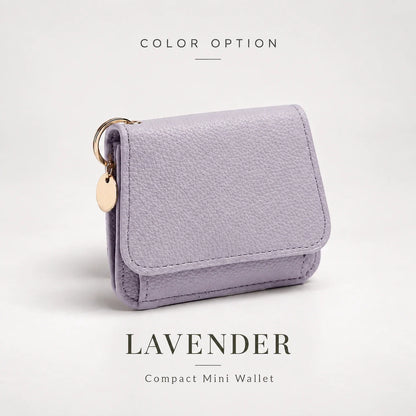 Compact PU Leather Card Wallet with ID Window & Coin Pocket
