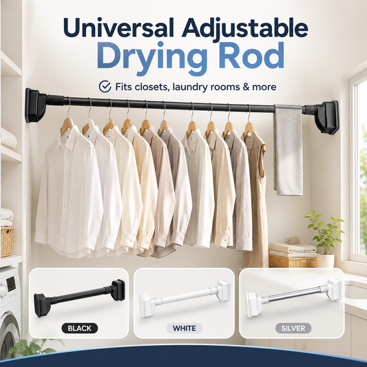 🔥 Heavy-Duty No-Drill Tension Drying Rod