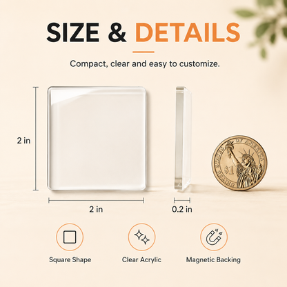 🧊DIY Acrylic Fridge Magnet Making Kit – Custom Clear Picture Magnets for Kids’ Artwork, Family Photos & Creative Home Decor