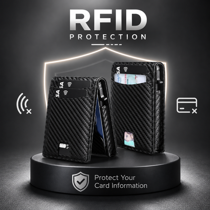 Slim Leather RFID Pop-Up Wallet with Cash Pocket (2026 Edition)