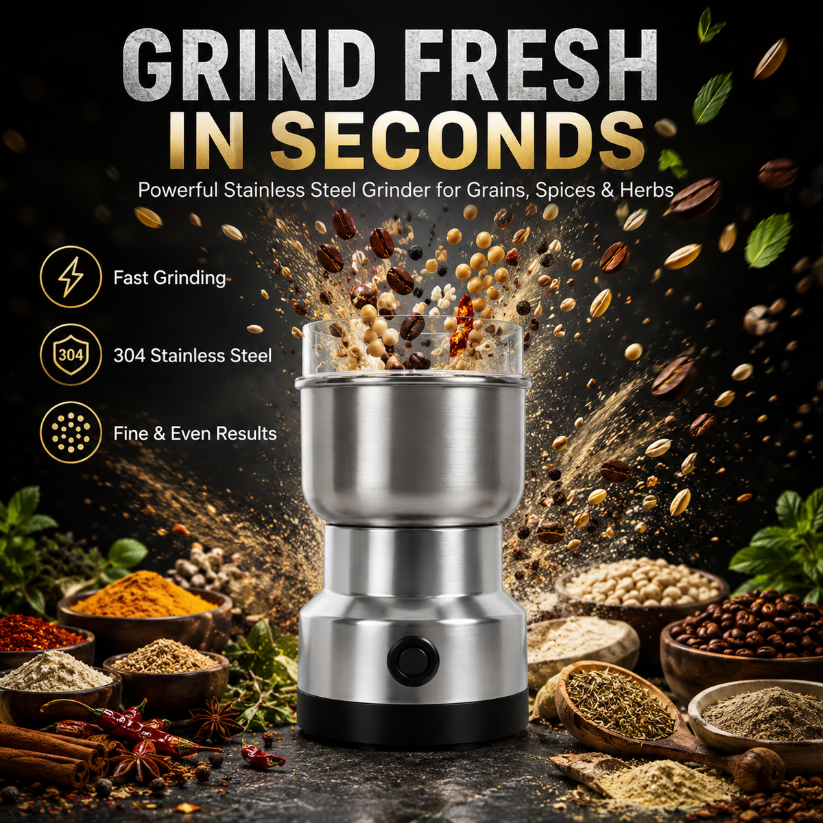 🥣 AromaCraft™ Multifunctional Whole-Grain Grinder