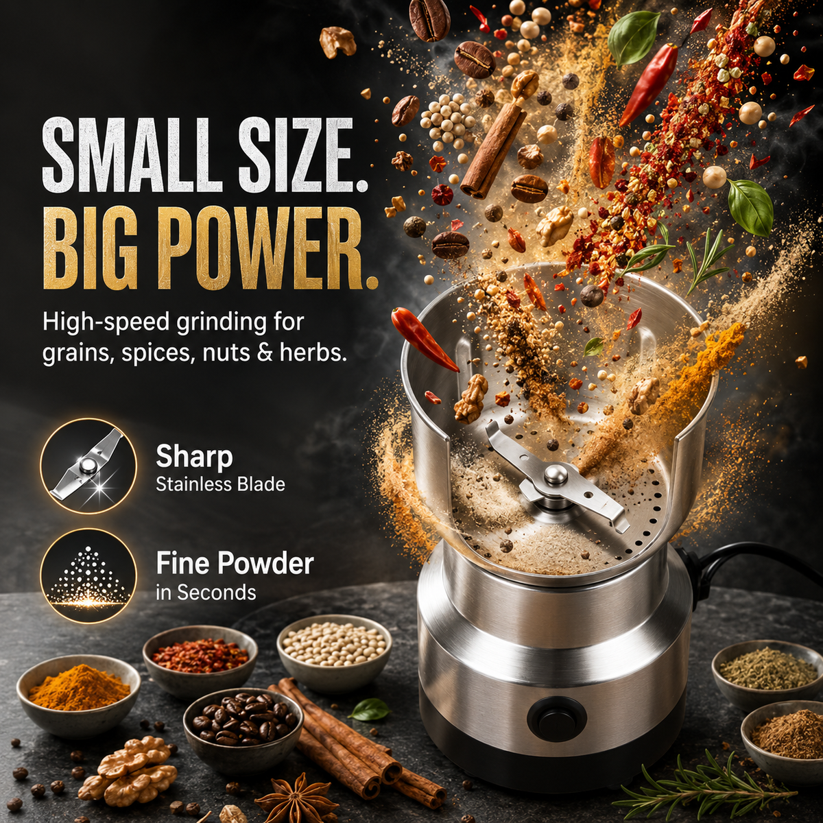 🥣 AromaCraft™ Multifunctional Whole-Grain Grinder