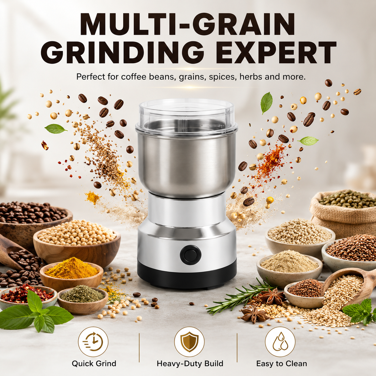 🥣 AromaCraft™ Multifunctional Whole-Grain Grinder