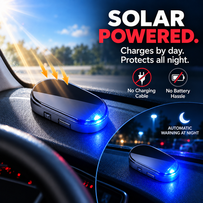 Solar-Powered Anti-Theft Car Alarm & Warning LED Light 🚨