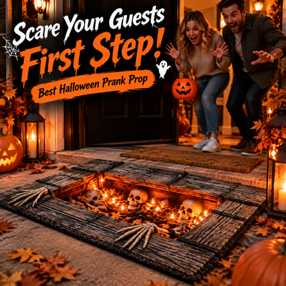 Halloween 3D Pit Illusion Welcome Mat - Non-Slip Horror Door Mat 🎃