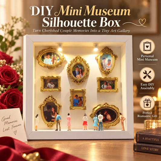 ✨ Personalized Shadow Box Photo Display with Elegant Vintage Gold Frames