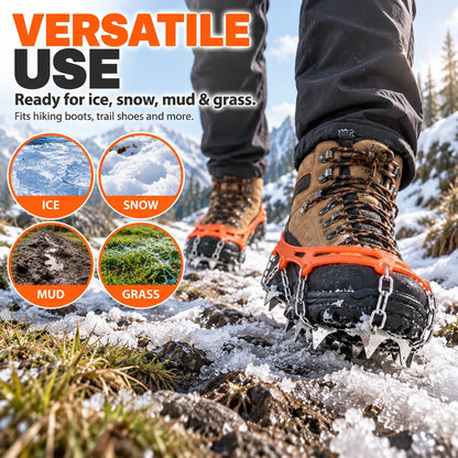8-Tooth Ice Crampons for Shoes | Snow & Winter Grip