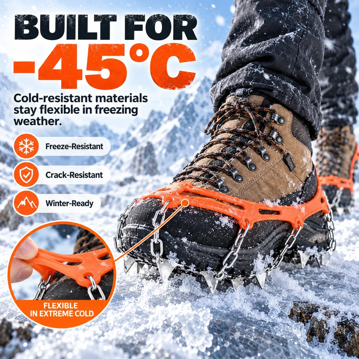 8-Tooth Ice Crampons for Shoes | Snow & Winter Grip