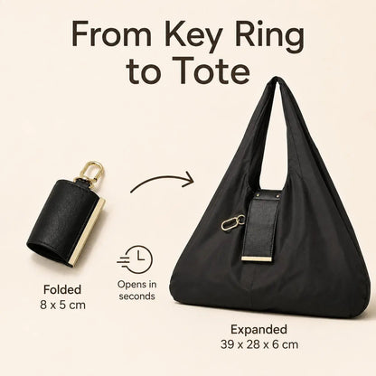 ⚡ Last Chance 49% OFF Grab-and-Go Foldable Bag | Portable Pocket Tote with Keychain 🛒