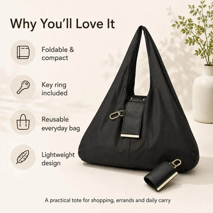 ⚡ Last Chance 49% OFF Grab-and-Go Foldable Bag | Portable Pocket Tote with Keychain 🛒