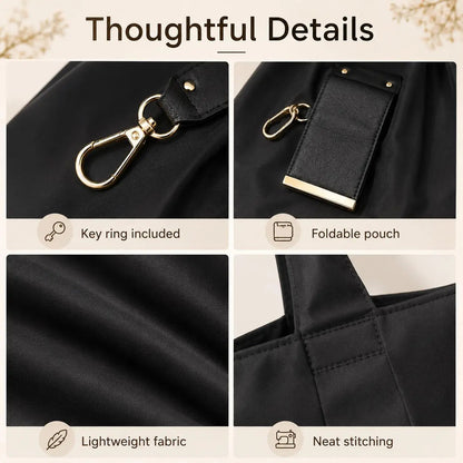 ⚡ Last Chance 49% OFF Grab-and-Go Foldable Bag | Portable Pocket Tote with Keychain 🛒