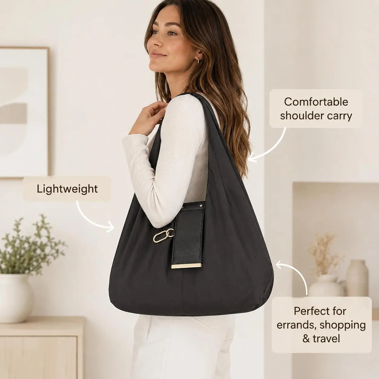 ⚡ Last Chance 49% OFF Grab-and-Go Foldable Bag | Portable Pocket Tote with Keychain 🛒