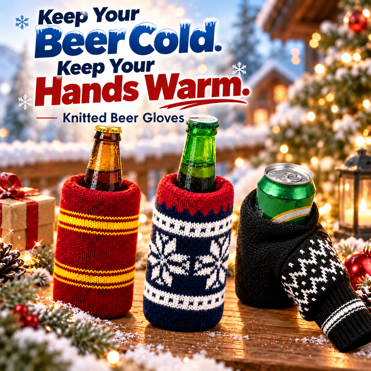 🍻 Knit Beer Glove - Cozy Winter Hand Warmer