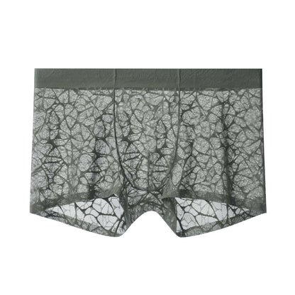 Men's Leopard Lace Ice Silk Boxer Briefs