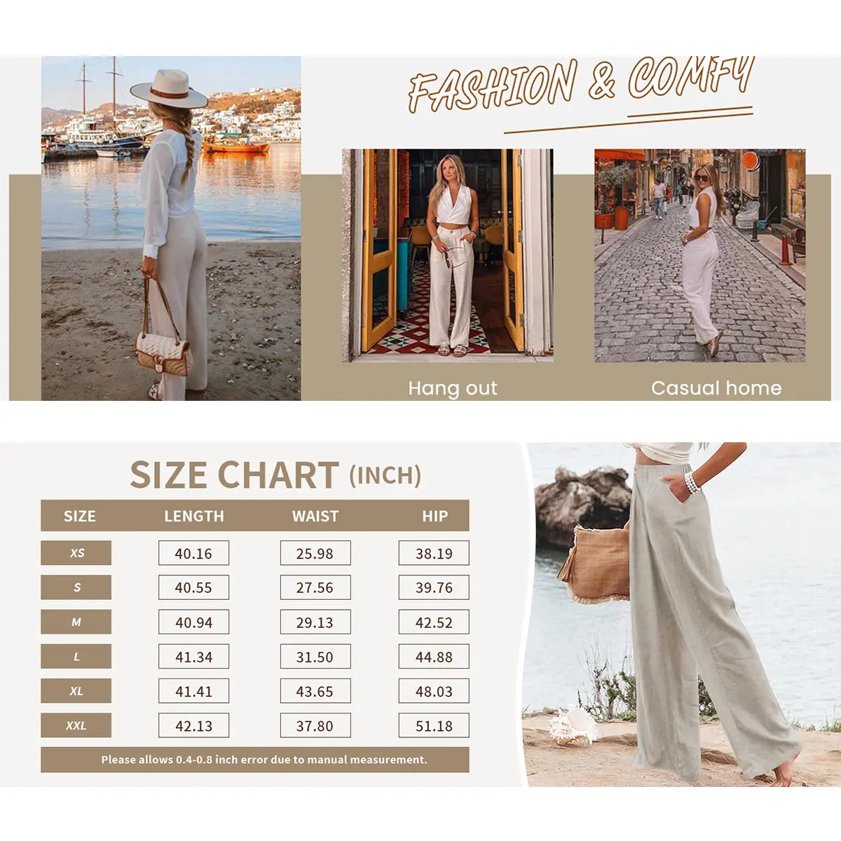 Women's High-Waisted Cotton Linen Wide-Leg Pants（Buy 2 Free Shipping）