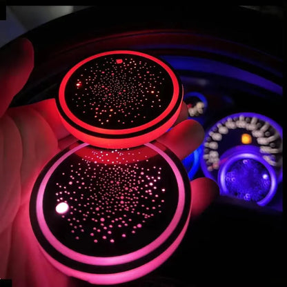 7 Color-Changing LED Car Cup Holder Coasters 🚗✨