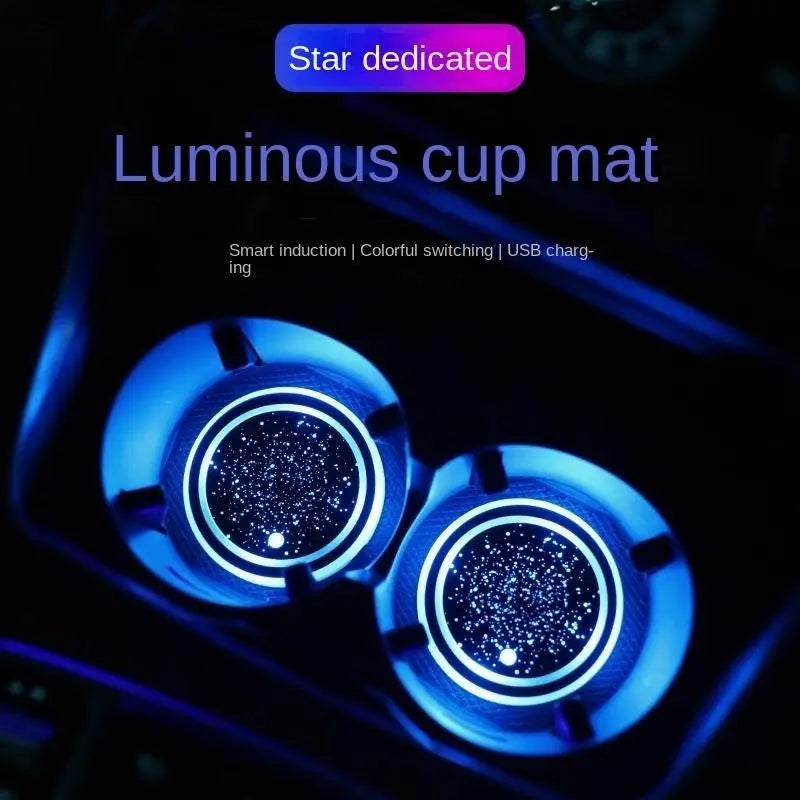 7 Color-Changing LED Car Cup Holder Coasters 🚗✨