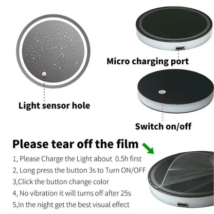 7 Color-Changing LED Car Cup Holder Coasters 🚗✨