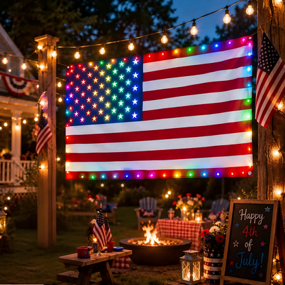 Illuminated Patriotic American Flag Lights (3x5 FT) ✨