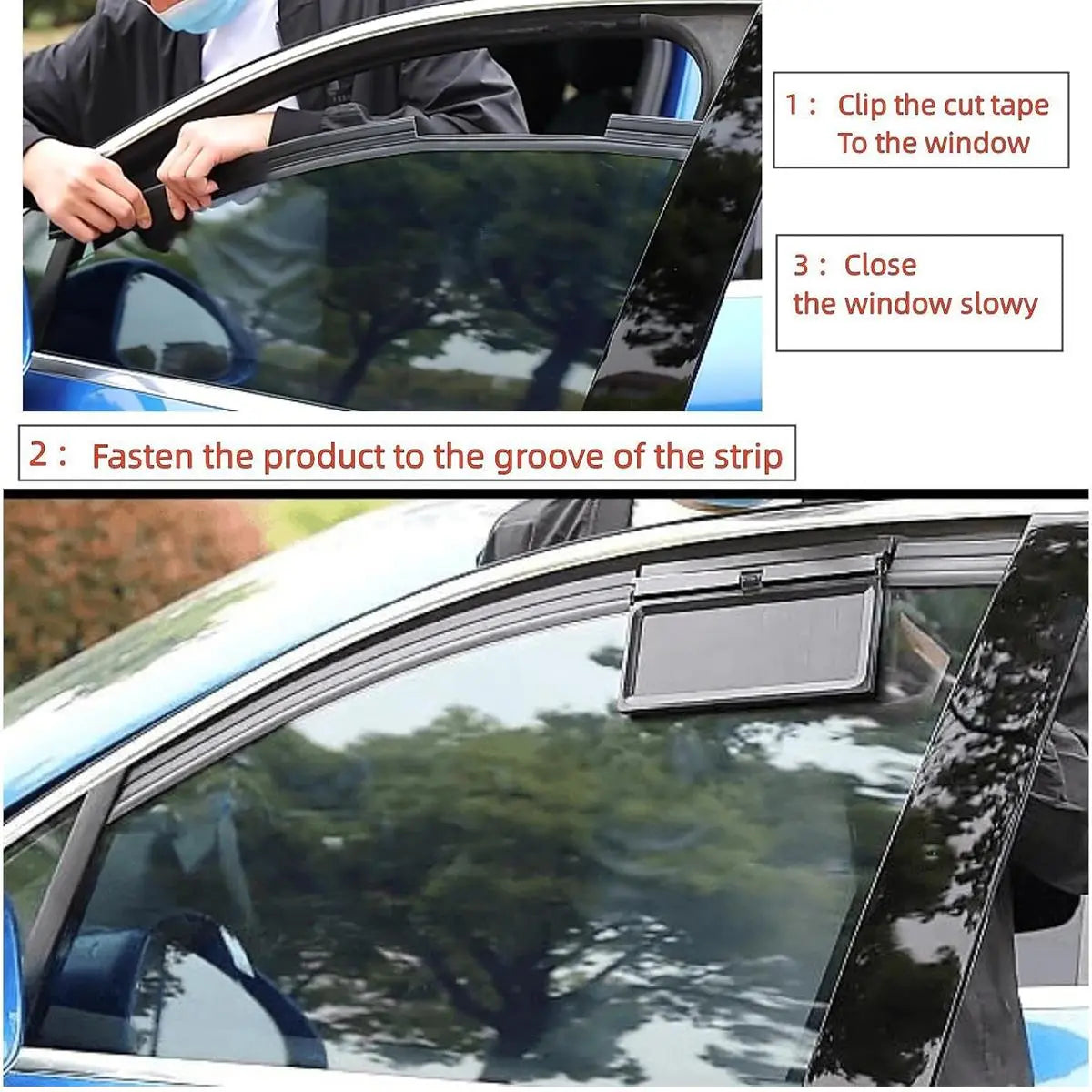 🚗 Dual-Outlet Solar Car Window Exhaust Fan